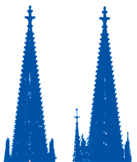 la cathedrale de Cologne en bleu